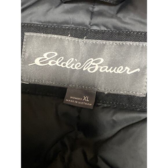 Eddie Bauer Women's Black Insulated Hooded Faux Fur Parka Long Jacket Size XL - Picture 4 of 5